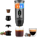 Upgraded 3 in1 Portable Espresso Machine with LED Display,20 Bar Pressure,Real-Time Temp&Battery Indicator,Portable Coffee Maker Compatible with Ground Coffee & Capsules, for Travel,Home
