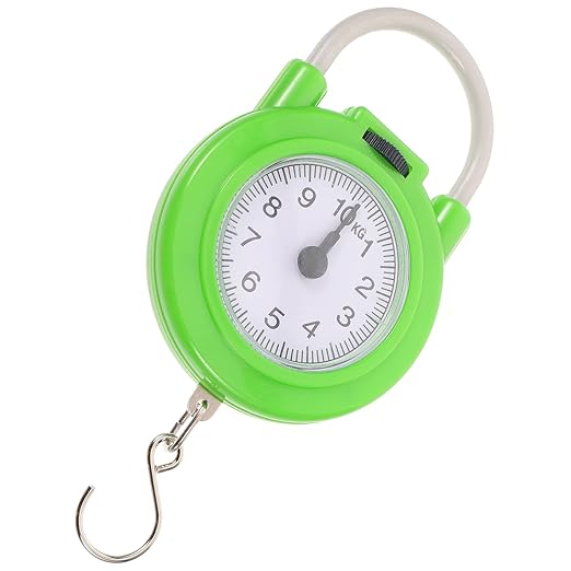 Portable Luggage Scale with Hook High-Precision Travel Spring Scale for Suitcases Fluorescent Green Lightweight for Travel and Package Weighing