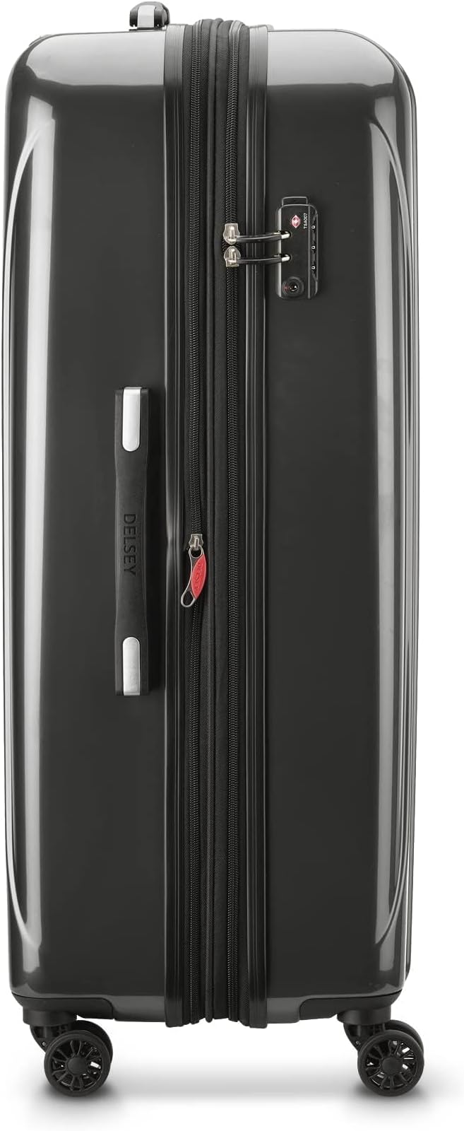 DELSEY PARIS Helium Aero Hardside Expandable Luggage with Spinner Wheels, Brushed Charcoal, Checked-Large 28 Inch