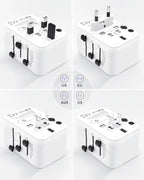 Universal Travel Adapter, International Power Plug Adapter with 3 USB-C & 2 USB-A Ports, All-in-One Worldwide Wall Charger for US EU UK AUS, Compatible with Type C/G/A/I Plugs for Travel