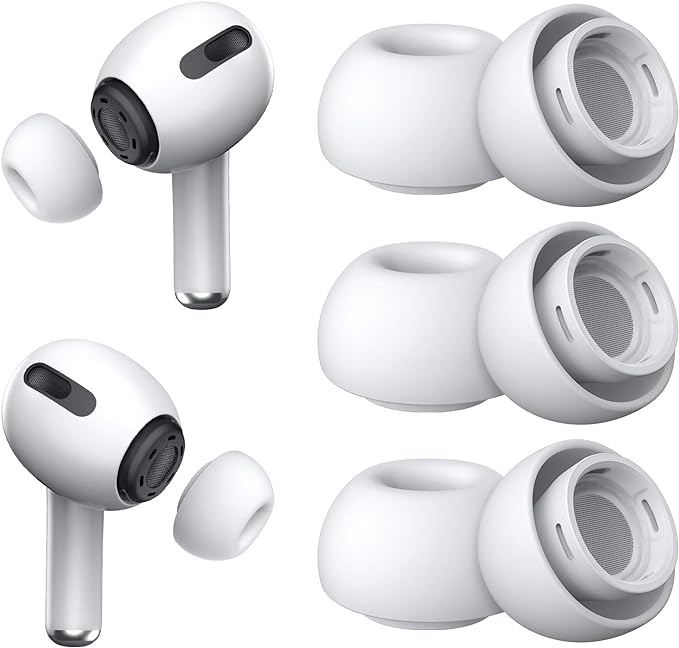 [3 Pairs] Replacement Ear Tips for Airpods Pro and Airpods Pro 2nd Generation with Noise Reduction Hole, Silicone Ear Tips for Airpods Pro with Portable Storage Box and Fit in The Charging Case(Large)