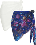 CHICGAL 2 Pieces Women Beach Sarong Bathing Suit Wrap Skirt Sheer Bikini Swimsuit Cover Ups for Swimwear