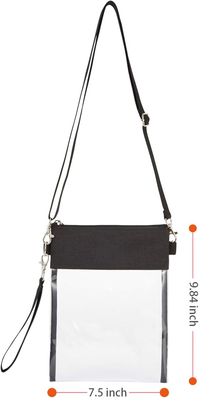 USPECLARE Clear Bag for Stadium Events,Transparent Bag for Work Sports Games Concerts Travel Gym