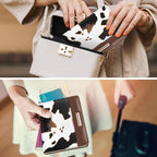 Passport Holder Cover,Traveling Passport Case Cute Passport Wallet for Women, Brown Cow