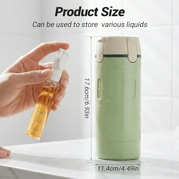 4 in 1 Travel Dispenser, 2026 New Travel Bottles for Toiletries, 4-in-1 Travel Refill Bottle Portable Travel Size Containers for Shampoo Lotion Conditioner Cream (Green+White)