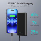 Ekrist Upgraded Portable Charger 40800mAh Power Bank - Portable Battery with 2 Built in Cables,PD 25W USB C Fast Charging Battery Pack Compatible with iPhone 17 16 15 14 13 Android Phone etc-Black
