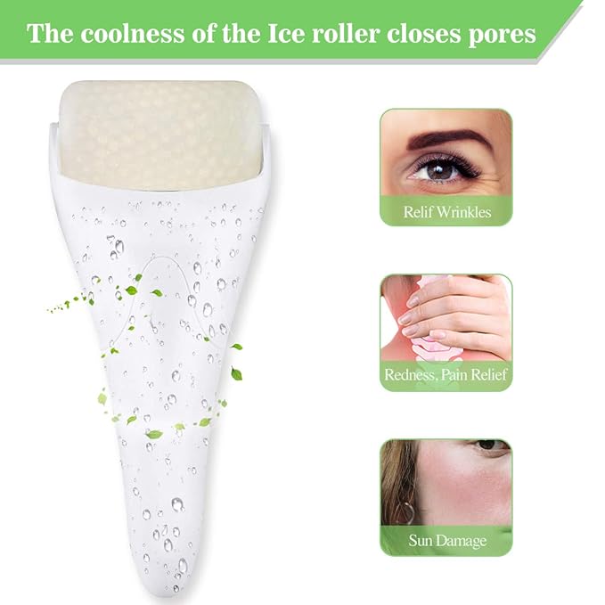 Fronnor Ice Roller for Face,Eyes,Facial Massager Tool,Soothing Skin Care Tool,Cooling Skincare Device for Puffiness,At-Home Spa Gift for Women(White)