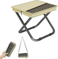 Portable Ultralight Travel Stool Camping Chair Fishing Stool - Gray Carbon Steel and Keychain, Handbag Style Pocket Foldable
