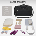 Vorspack Gym Bag for Women - 15 Inches Small Duffle Bag for Travel Lightweight Duffel Bag Personal Item Travel Bag Weekender Bag for Travel Sports Gym - Black