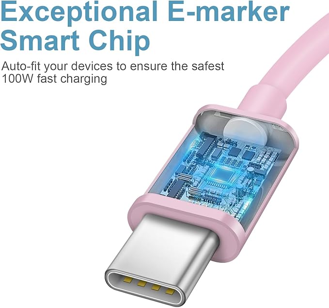 3FT iPhone 17 16 15 Charger Fast Charging USB C Charger Block Type C Chagrer Fast Charging 2-Pack for iPhone 17/17 Plus/17 Pro/17 Pro Max/iPhone 16/16 Plus/16 Pro/16 Pro Max/15 Pro Max/Samsung(Pink)