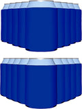 PartyPrints 100 Pack Royal Blue Blank Can Cooler Sleeves, Customizable Bulk Insulated Foam for Beer, Collapsible Plain Drink Holder, Cold Soda Insulator, 12oz Regular, 16oz Tall Cans