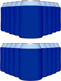 PartyPrints 25 Pack Royal Blue Blank Can Cooler Sleeves, Customizable Bulk Insulated Foam for Beer, Collapsible Plain Drink Holder, Cold Soda Insulator, 12oz Regular, 16oz Tall Cans