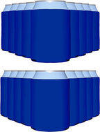 PartyPrints 25 Pack Royal Blue Blank Can Cooler Sleeves, Customizable Bulk Insulated Foam for Beer, Collapsible Plain Drink Holder, Cold Soda Insulator, 12oz Regular, 16oz Tall Cans