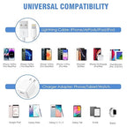 iPhone Charger, 10FT 2 Pack Long Lightning Cable【Apple MFi Certified】Extra Long 10Foot Fast Charging Lightning Cord USB Wall Charger Adapter Block for iPhone 14/Pro/Pro Max/Plus/13/12 11/Xs/XR/X iPad
