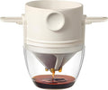Pour Over Coffee Maker, Manual Drip Coffee 250ml Cup with Stainless Steel Mesh Filter, to Clean for Home,Office, Travel, Camping, Portable Coffee Kit (White)