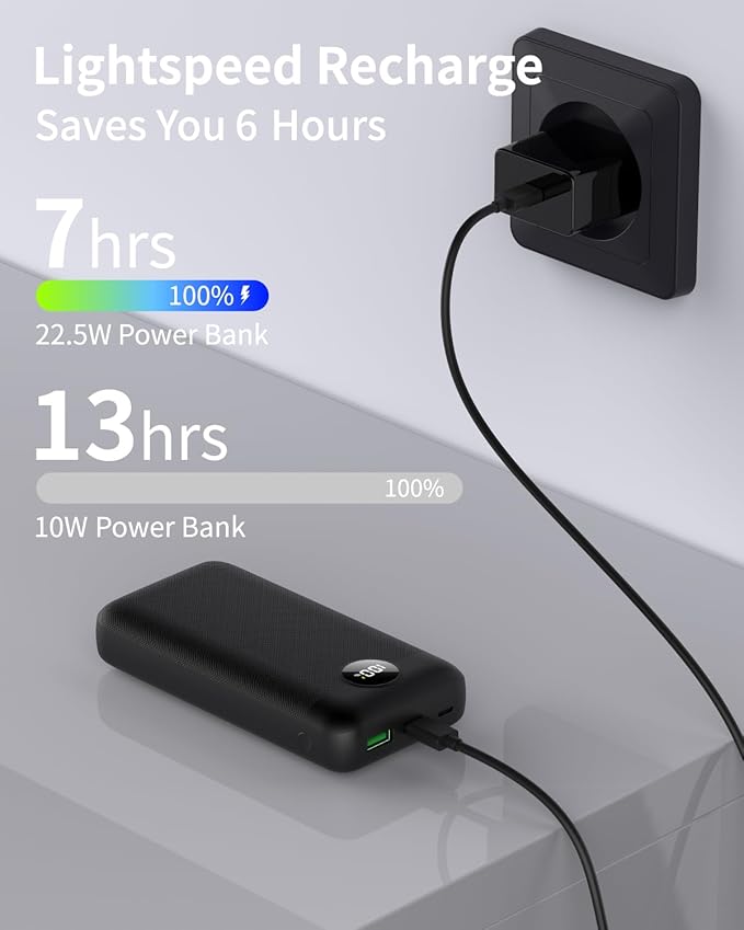 OKZU Lightest 5V 2A USB 20000mAh Heated Vest Battery Pack, Power Bank for Heated Jacket, Hoodies, Stadium Seats, Fast Recharging Portable Charge for Heated Clothing, Camping Chair (Black, 20000mAh)