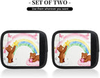 2 Pack Luggage Handle Wrap with Travel Tags - Non-Slip Protective Cover Soft Handle Grips Covers for Suitcase(Rainbow Bear Star)