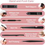 OKOM Professional Nail Clippers Set - 10 PCS Stainless Steel Nail Kit with Travel Case, Tweezers Manicure Set Gift for Men Women, Fathers Day Gift