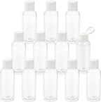 TRENDBOX 12 Pack Plastic Empty Bottles with Flip Cap for Shampoo, Lotions, Liquid Body Soap, Cream (2 oz / 60 ml)