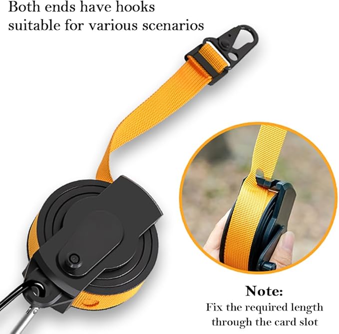 Travel Clothesline, Portable Camping Clothesline, 12 Feet Long with Hole, Used for Hotel Room Cruise Ship Indoor Outdoor (Yellow)