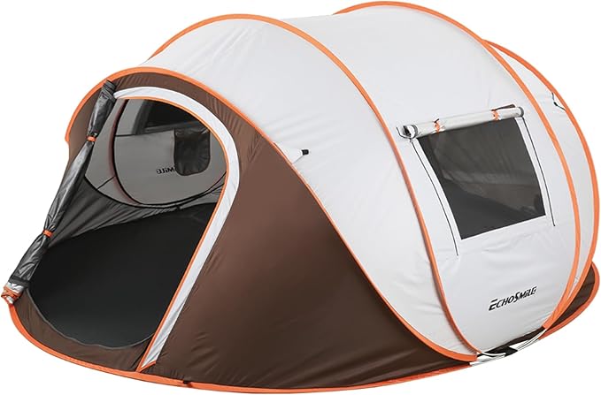 EchoSmile Pop Up Camping Tent, 2/4/6 Person Easy Setup Tent, Water Resistant Dome, Portable with Carry Bag