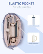 Wandering Nature Puffer Tote Bag with Cup Holder & Laptop Compartment & Trolley Sleeve for Travel, Work, Nurse, Women