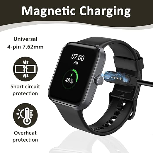 2-Pack Universal Magnetic Charger Cable for Smart Watch, 4-Pin 7.62mm Pin-Pitch Fast Charging Replacement Cord for Smartwatch, Fitness Tracker, Bone Conduction Headphones, Smart Glasses Accessories