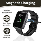2-Pack Universal Magnetic Charger Cable for Smart Watch, 4-Pin 7.62mm Pin-Pitch Fast Charging Replacement Cord for Smartwatch, Fitness Tracker, Bone Conduction Headphones, Smart Glasses Accessories