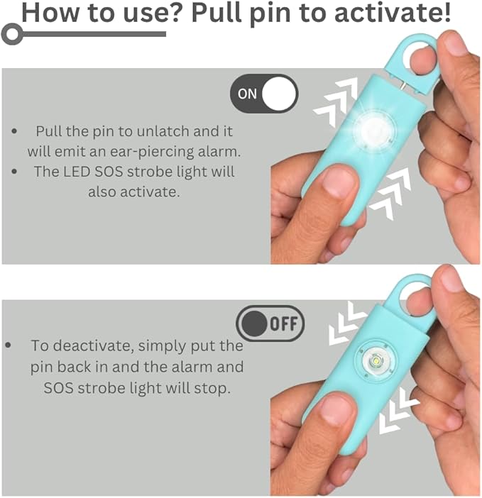 Personal Safety Alarm Rechargeable (Aqua)