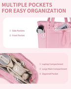 Wandering Nature Puffer Tote Bag with Cup Holder & Laptop Compartment & Trolley Sleeve for Travel, Work, Nurse, Women