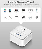BESTEK 2000W Voltage Converter US to Europe 220V to 110V Converter Pure Sine Wave with PD 35W USB-C for Hair Dryer/Curling Iron/Phone Travel Adapter for Europe/Italy/France (White)