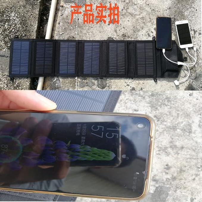 30W Portable Solar Panel Charger Output 20W 5.2V 2A 2USB, Foldable Solar Panel Charger for Laptops Phones,Mini Fans,Ipads,with a USB Extension Cable (Black)