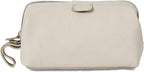 KomalC Premium Buffalo Leather Toiletry Bag for Men & Women With Water resistant Lining, Grooming Travel Pouch, Unisex Wash Bag for Toiletries, Gifts for Men and Women
