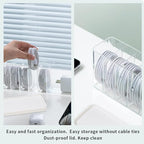 Charger Cable Cord Storage Organizer Box - 1 Pack With Lid - Easy Storage Without Cable Ties