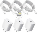 10FT iPhone Fast Charger,3Pack Extra Long[Apple MFi Certified]iPhone Charger Fast Charging Quick 10Foot USB C to Lightning Cable Cord Adapter Block for iPhone 14 Pro Max/14 Plus/13/12Mini/11/XS/X/iPad