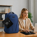 MATEIN HER Laptop Backpack with Lunch Compartment, Water Resistant Work Backpack for Office Commute with Water Bottle Holder & RFID Pocket, Teacher Nurse Travel Bag Fits 17.3'' Computer, Blue