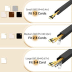 Delamu Black Cord Hider, 85in Cord Covers for Wires on Wall, One-Cord Cable Hider, Wire Hiders Wire Covers for TV Cords on Wall, Easy Mount Cable Cover Management Kit, 6X L14.2 W0.59 H0.4in, Black