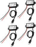4-Pcs DC 12V/24V to 5V USB C Step Down Converter,Aideepen 3A 24W Type-C Output Charging Module Waterproof Buck Module Power Adapter