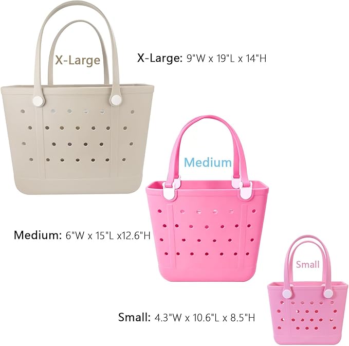 Lightweight Extra large Rubber Beach Bag Small mini Tote Bag for Gym Waterproof medium Open Handbag for Pool Sports