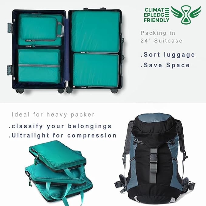 BAGAIL 6 Set Ultralight Compression Packing Cubes Packing Organizer for Travel Accessories Luggage Suitcase Backpack