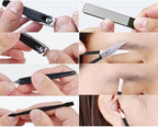 HANTEKAS Manicure Pedicure Set 8pcs Stainless Steel Nail Clippers Kit Fingernail Toenail Clippers Cutters with Leather Case for Home Workplace Outdoor Travel Salon Gift for Men Women Family Friends