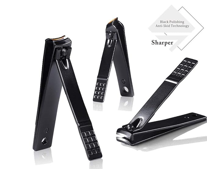 Professional Stainless Steel Nail Clipper Travel & Grooming Kit Nail Tools Manicure & Pedicure Set of 15pcs with Luxurious Case (Black/Red)