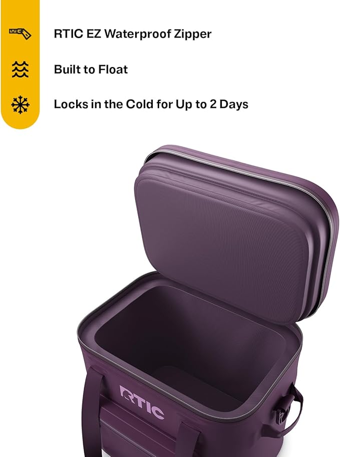 RTIC Ultra-Tough Soft Cooler Pro, Insulated, Waterproof, Leak Proof, Portable Floating Bag for Beverage, Drink, Lunch, Outdoor, Beach, Car, Camping, Picnic, Fishing, Boat