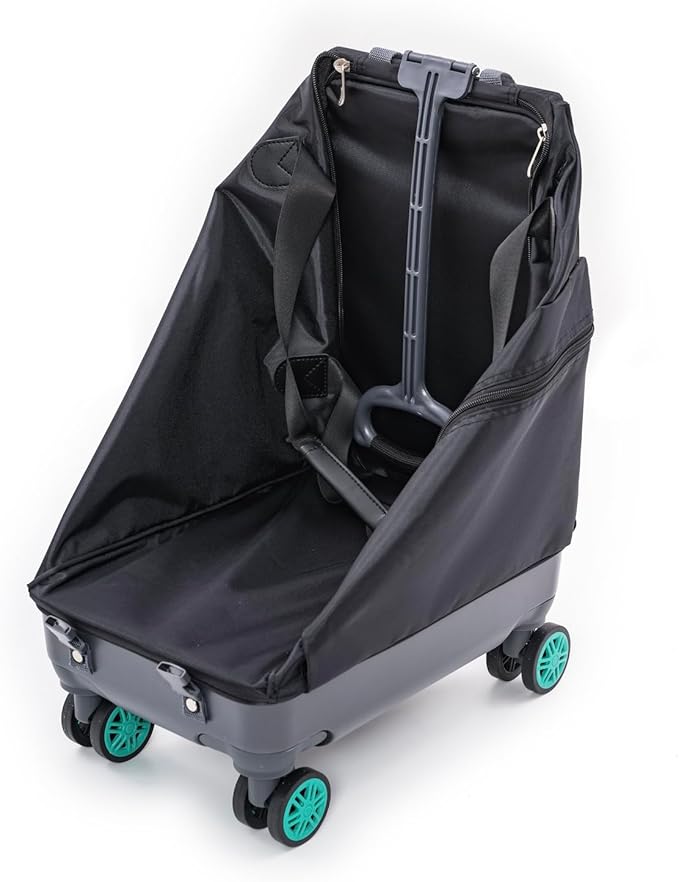 Handy Sandy Haul-It Foldable Rolling Tote – Patented Heavy-Duty Utility Bag with 8 Spinner Wheels, – Reusable Grocery Cart, Laundry Carrier, Travel Tote, Commuter Bag for Shopping & More- Green