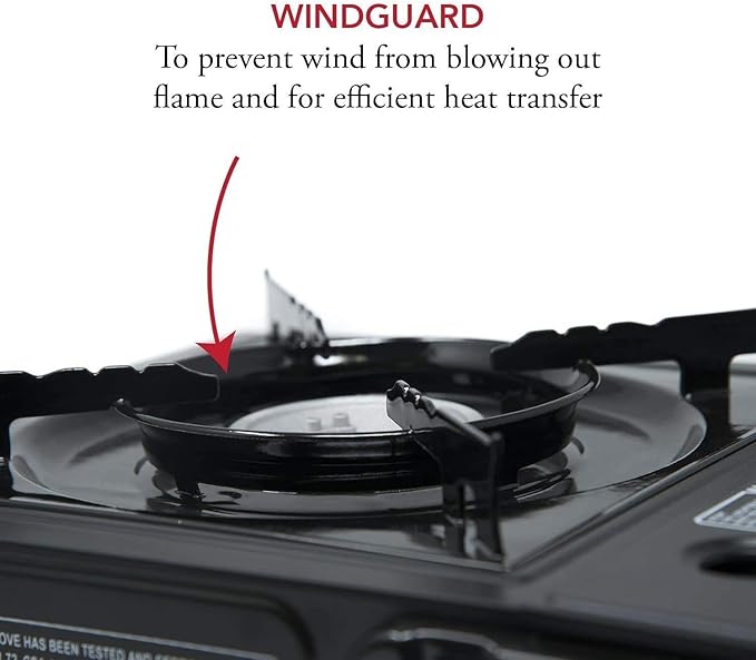 Gas One Portable Butane Camping Stove with Case: Automatic Ignition, Precise Heat Control - Camping & Tailgating and Outdoor Cooking