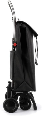 ROLSER I-Max Tweed 4 Wheel 2 Swivelling Foldable Shopping Trolley - Black