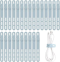 Oligei 25 Pcs Silicone Cable Ties, Cable Ties Reusable, High Elasticity Cord Wraps for Electrical Cords, Cord Organizer for Earphone, Phone Charger(Blue)