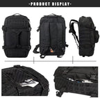 Miramrax Travel Duffle Bag Backpack for Men - Large Tactical Bags Weekender Gym Bag for Overnight Traveling Military Workout Deployment Sports (Black, 45L)