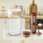 Cold Brew Coffee Maker, 1L/35oz Portable & Durable Iced Tea and Coffee Brewer, Leak-Proof & BPA-Free Kettle, Removable Mesh Filter For Easy Cleaning & Using, Dishwasher Safe, Space Saving.