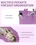 Wandering Nature Puffer Tote Bag with Cup Holder & Laptop Compartment & Trolley Sleeve for Travel, Work, Nurse, Women
